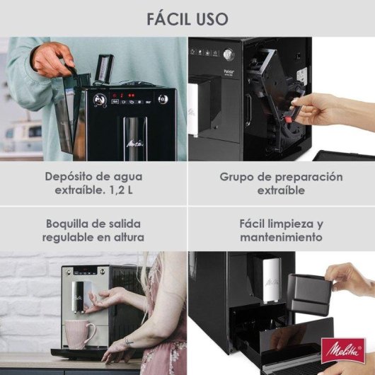 Cafetière robot café Melitta Solo E950-877 Compacte Fonction x2 Réglage quantité