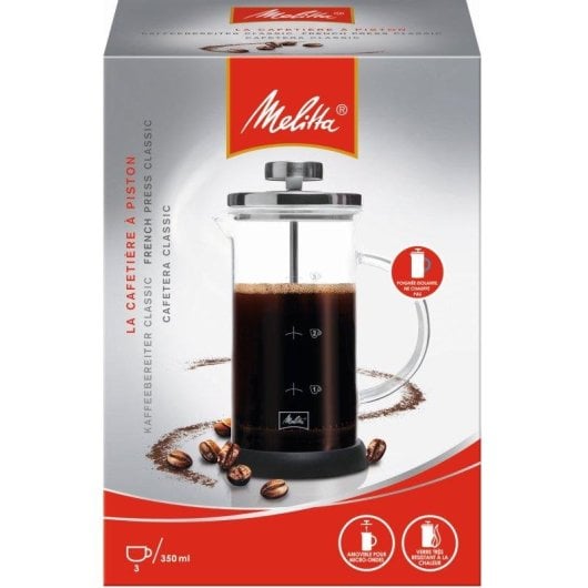 Máquina de café prensa francesa Melitta jarra em vidro borossilicato apta micro-ondas