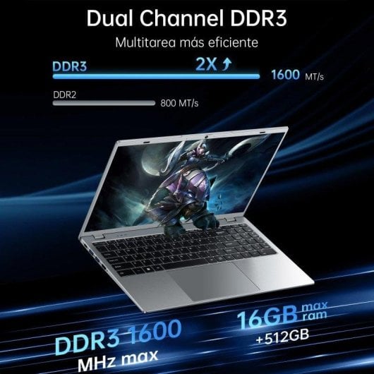 Portátil Vanwin NFS2154 15.6" Intel Pentium Gold 6500Y 16GB 512GB SSD UHD Graphics 615 Windows 11 Pro