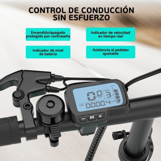 Vélo électrique Eskute F100 14 pouces 250W batterie 36V 9Ah pliable bleu