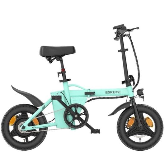 Bicicletta elettrica Eskute F100 14 pollici 250 W batteria 36 V pieghevole blu