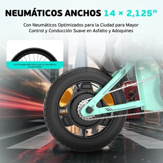 Vélo électrique Eskute F100 14 pouces 250W batterie 36V 9Ah pliable bleu