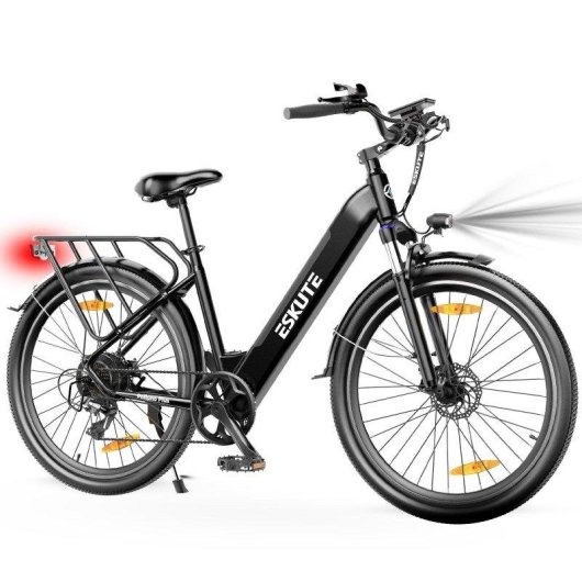 Bicicleta eléctrica Eskute Polluno Plus 28" 250W batería 36V 20Ah Shimano 7V negra