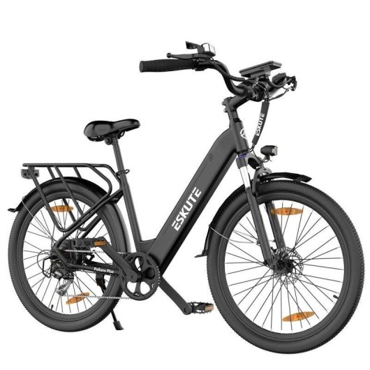 Bicicleta eléctrica Eskute Polluno Plus 28" 250W batería 36V 20Ah Shimano 7V negra