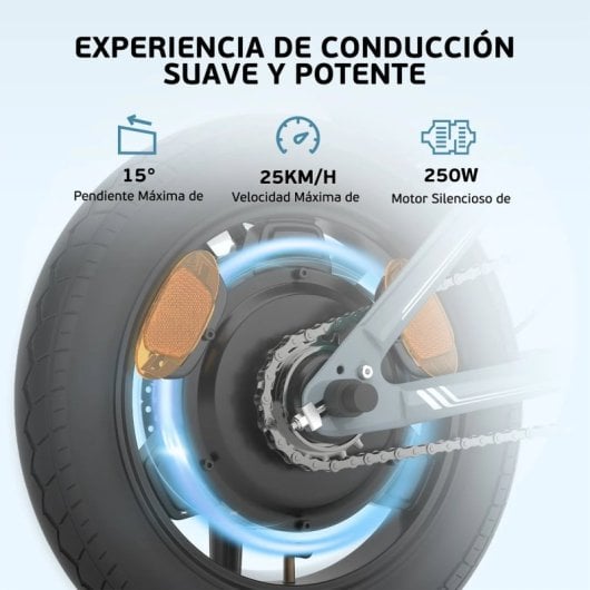 Bicicleta eléctrica Eskute F100 plegable 14" 250 W batería 36 V 9 Ah gris