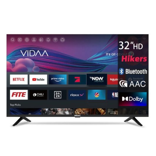 Televisor Hikers 32FZ-B Smart TV 32" HD Android Dolby Audio Negro