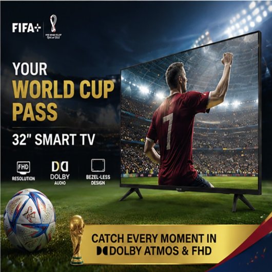 Televisor Hikers 32FZ-B Smart TV 32" HD Android Dolby Audio Negro