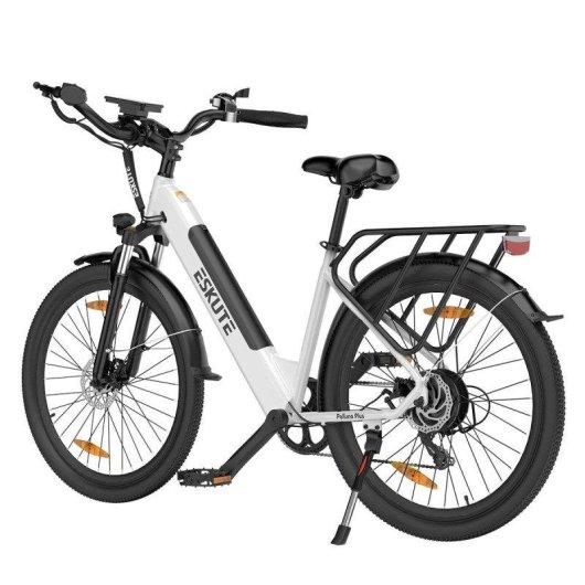Bicicleta eléctrica Eskute Polluno Plus 28" 250W batería 36V 20Ah 7 velocidades blanco