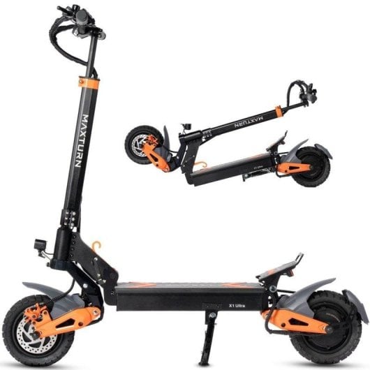 Monopattino elettrico Maxturn X1 Ultra 1100W Autonomia 75km Ruote 10'' Doppio freno Nero