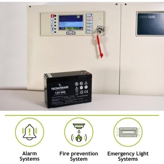 Bateria Tecnoware 12V 9Ah Chumbo-Ácido Selada Faston 6.3mm para UPS e Alarmes