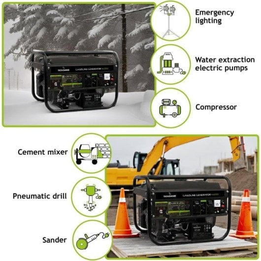 Gerador Tecnoware H-Greengine Hi-Power 4200 VA Gasolina Arranque Elétrico Manual