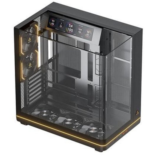 Torre ATX Forgeon VISION LCD ARGB Nero schermo 9,16'' USB-C vetro curvo