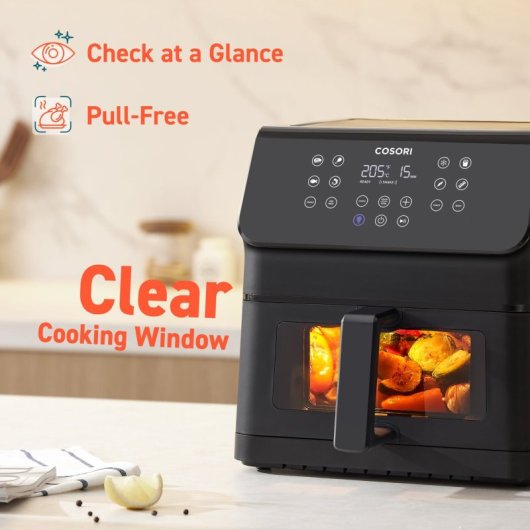Friteuse à air chaud Cosori Premium II Plus 6,2 L 1700 W avec fenêtre et écran incliné