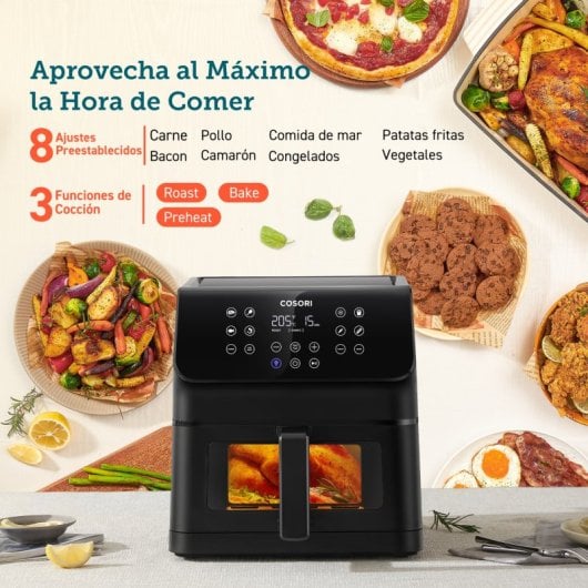 Fritadeira Elétrica Cosori Premium II Plus 6.2L 1700W com Janela e Tela Inclinada