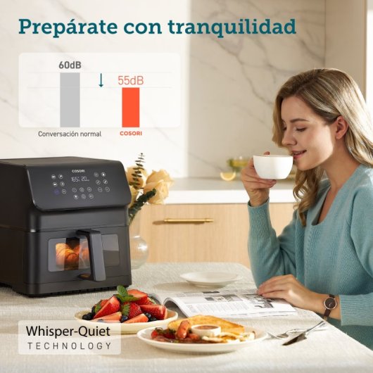 Fritadeira Elétrica Cosori Premium II Plus 6.2L 1700W com Janela e Tela Inclinada