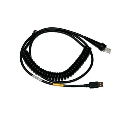 Câble USB noir de type A spiralé de 3 m, alimentation hôte 5 V