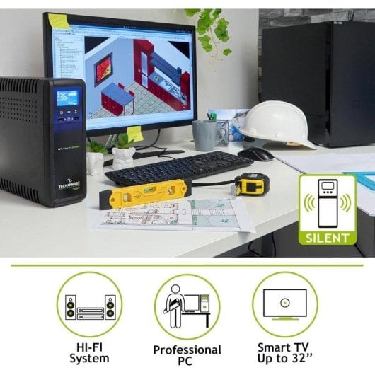 Sai Tecnoware 1500VA Bateria de Chumbo-Ácido 20 Minutos AVR Plus 8 Saídas USB