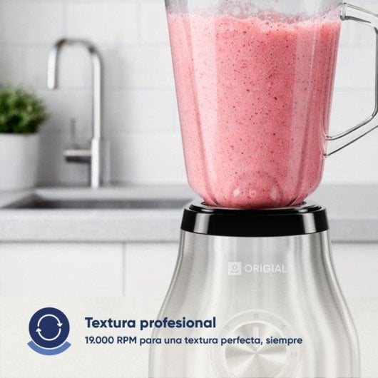 Origial Blend&Mix Glass 1000W Batidora de vaso, cristal 1,5 L, pica hielo, acero inox