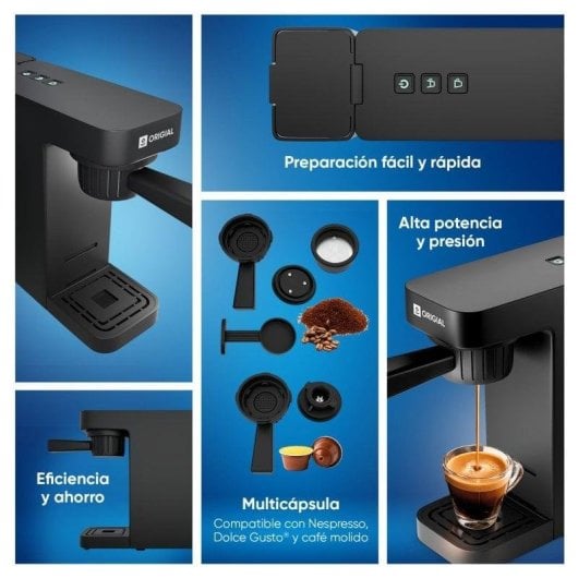 Macchina da caffè multicapsule Origial Barista Multi 3in1 1400W 20 bar nera