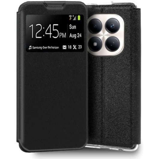 Funda para móvil Cool Flip Cover Solapa Polipiel Negra Antigolpes para Xiaomi Redmi Note 15 Pro 5G