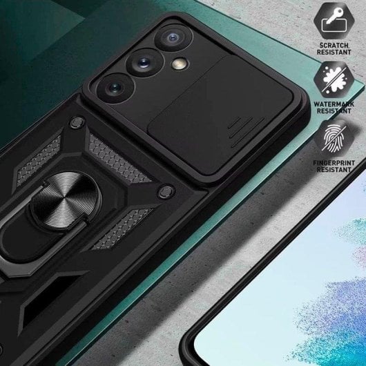 Handyhülle Cool Hard Ring Stoßfest PC TPU Aluminium Schwarz Magnet für Xiaomi Redmi Note 15 Pro 5G