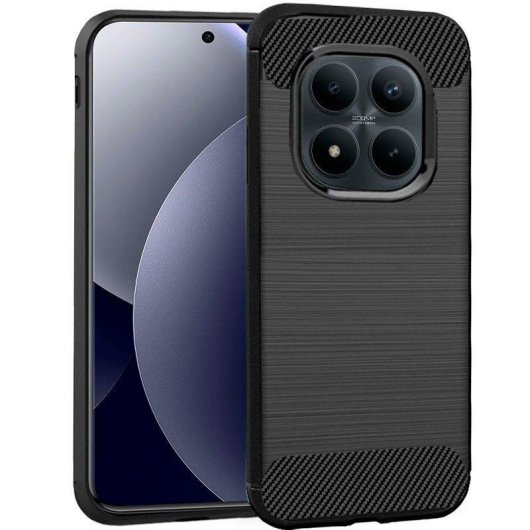 Funda per smartphone Cool Carbon Look Antiurto TPU Nera Antiscivolo per Redmi Note 15 Pro Plus 5G e POCO M8 Pro