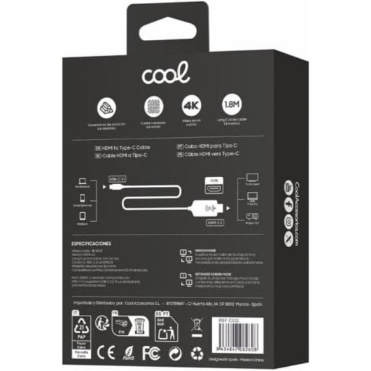 Cavo HDMI a Tipo-C Cool 8434847082608 1,8 m Ultra 4K Universale
