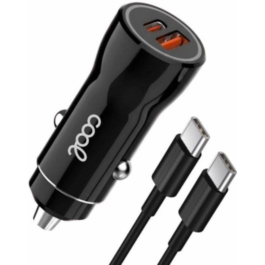 Auto-Ladegerät Cool 8434847082509 38W 2x USB Typ C Kabel Schwarz