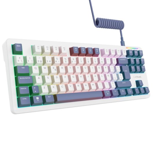 Teclado Trust GXT 872 Xyra mecánico TKL RGB con switches hot-swap y layout español