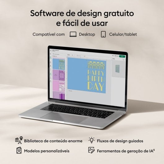 Plotter Cricut Joy 2 Azul Compacto Bluetooth Pack Essential Ferramentas e Materiais