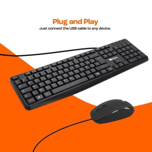 Clavier PcCom Essential MK20 AZERTY avec touche Copilot et souris optique noire