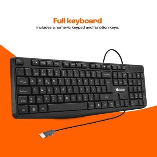 Teclado PcCom Essential MK20 com tecla Copilot Português Preto
