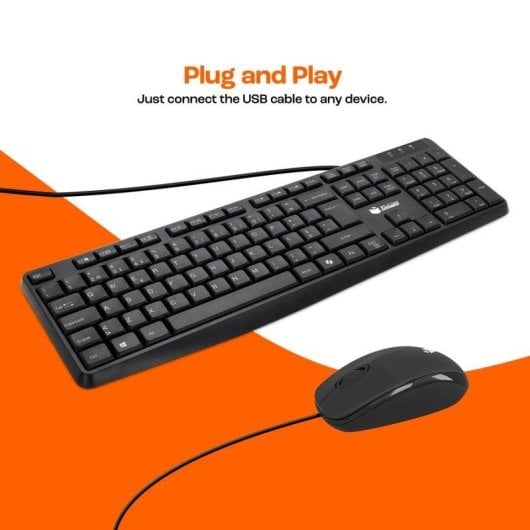 Teclado PcCom Essential MK20 com tecla Copilot Português Preto