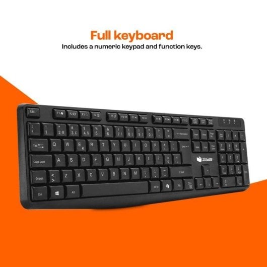 Teclado PcCom Essential MK20 Wireless com tecla Copilot português preto