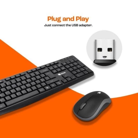 Teclado PcCom Essential MK20 Wireless com tecla Copilot português preto