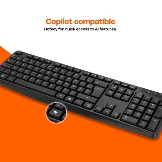 Clavier PcCom Essential MK20 Wireless AZERTY avec touche Copilot noir