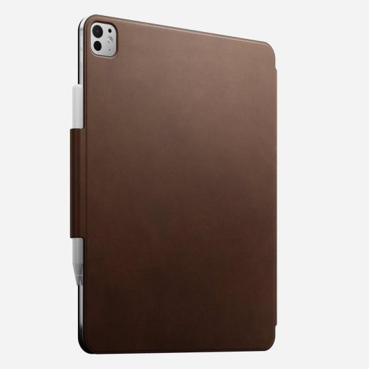 Funda NOMAD Leather Folio para iPad Pro 13” Couro Castanho Fecho Magnético