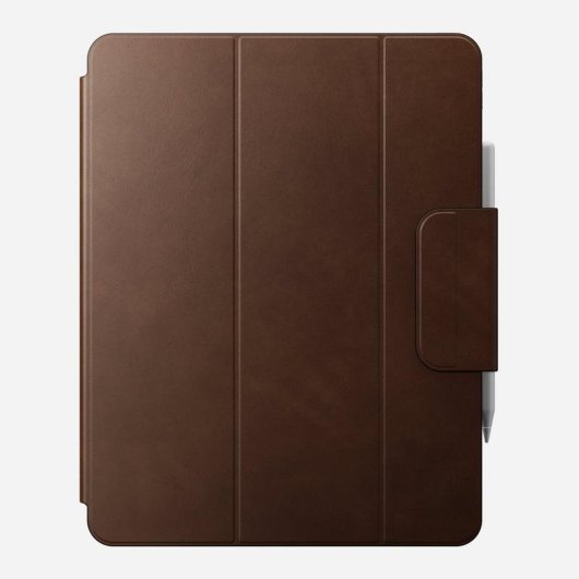 Funda NOMAD Leather Folio para iPad Pro 13” Couro Castanho Fecho Magnético