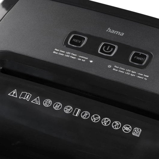 Destructeur de papier Hama Prime M100 micro-coupe 10 feuilles 20 L noir