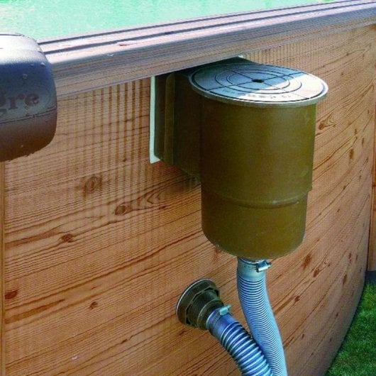 Piscina GRE KIT500W Oval Madeira 14550L Escada Filtro Cobertura