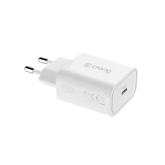 Caricatore CRONG CRG-TUSBC20-WHI USB-C 20W Power Delivery Quick Charge Bianco