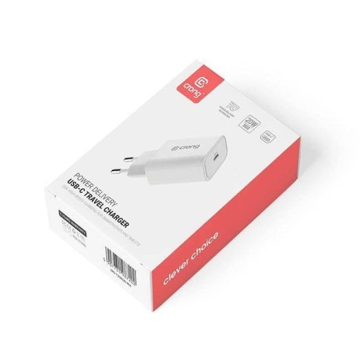 Caricatore CRONG CRG-TUSBC20-WHI USB-C 20W Power Delivery Quick Charge Bianco