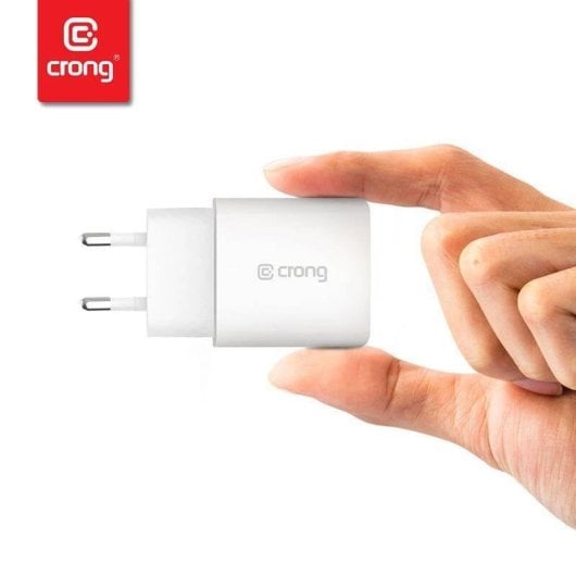 Caricatore CRONG CRG-TUSBC20-WHI USB-C 20W Power Delivery Quick Charge Bianco