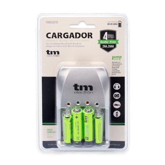 Chargeur de batterie TM Electron TMBCR010 NiMH AA AAA 4 positions LED Argent