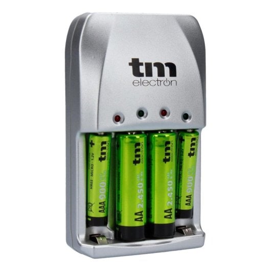 Chargeur de batterie TM Electron TMBCR010 NiMH AA AAA 4 positions LED Argent