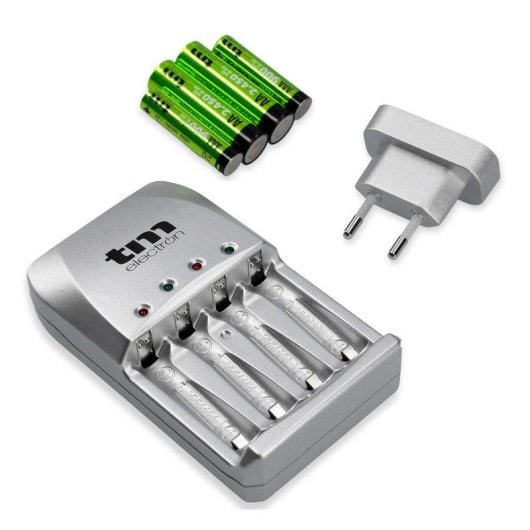 Chargeur de batterie TM Electron TMBCR010 NiMH AA AAA 4 positions LED Argent