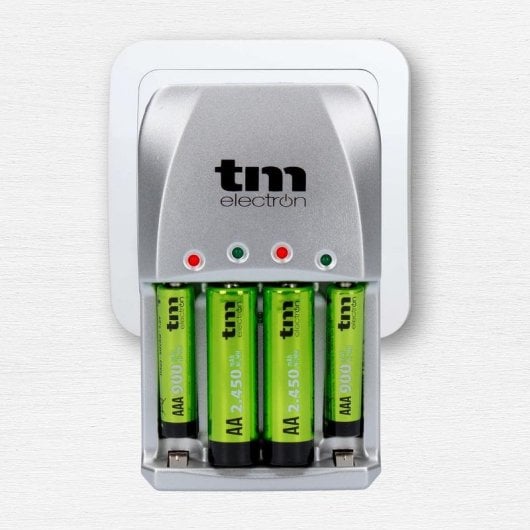 Chargeur de batterie TM Electron TMBCR010 NiMH AA AAA 4 positions LED Argent