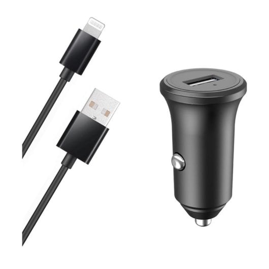 Cargador de coche BIGBEN CAC24AACBLMFIRB Lightning 2,4A 1,2m Negro