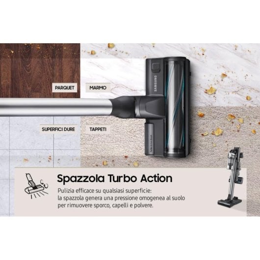 Akku Staubsauger Samsung VS20R9046T3 550W 60 Minuten HEPA Multi-Cyclonic Beutel