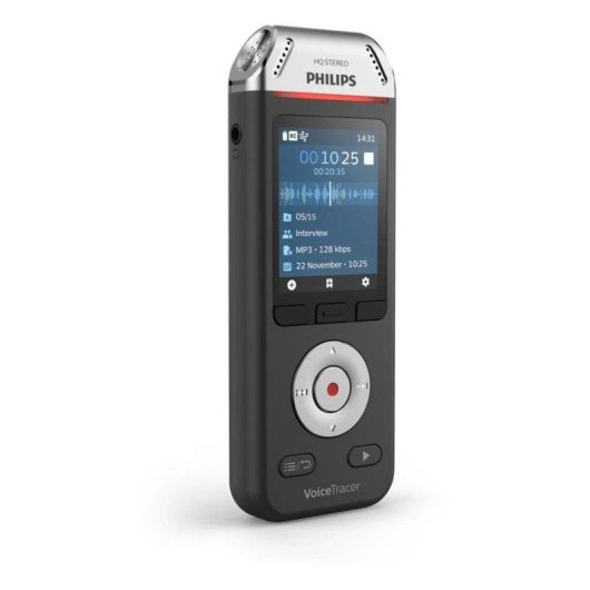 Dictafone Philips Voice Tracer DVT2110/00 Estéreo 8GB LCD USB-C Preto
